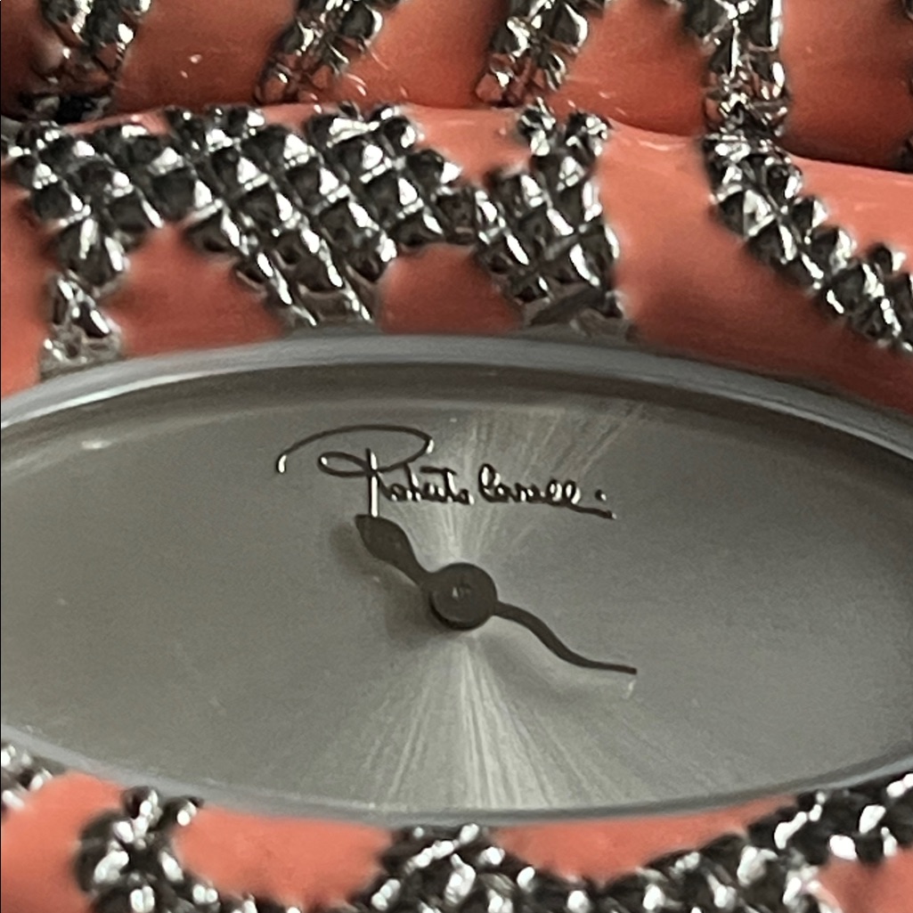Roberto Cavalli Coral And Silver Timepiece Roberto Cavalli Coral And Silver Timepiece